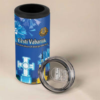 Personalized Estonian Restoration of Independence 4 in 1 Can Cooler Tumbler Freedom Square Tallinn Capital