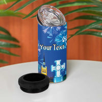 Personalized Estonian Restoration of Independence 4 in 1 Can Cooler Tumbler Freedom Square Tallinn Capital