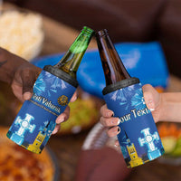 Personalized Estonian Restoration of Independence 4 in 1 Can Cooler Tumbler Freedom Square Tallinn Capital