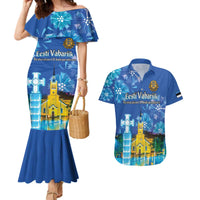 Personalized Estonian Restoration of Independence Couples Matching Mermaid Dress and Hawaiian Shirt Freedom Square Tallinn Capital