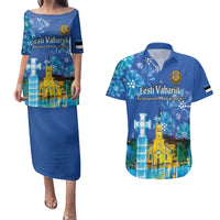 Personalized Estonian Restoration of Independence Couples Matching Puletasi and Hawaiian Shirt Freedom Square Tallinn Capital