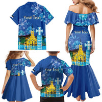 Personalized Estonian Restoration of Independence Family Matching Mermaid Dress and Hawaiian Shirt Freedom Square Tallinn Capital