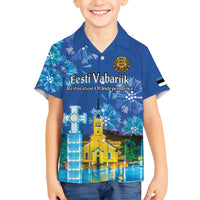 Personalized Estonian Restoration of Independence Family Matching Off Shoulder Maxi Dress and Hawaiian Shirt Freedom Square Tallinn Capital