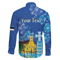 Personalized Estonian Restoration of Independence Family Matching Off Shoulder Short Dress and Hawaiian Shirt Freedom Square Tallinn Capital