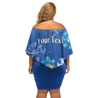 Personalized Estonian Restoration of Independence Family Matching Off Shoulder Short Dress and Hawaiian Shirt Freedom Square Tallinn Capital