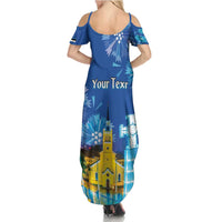 Personalized Estonian Restoration of Independence Family Matching Summer Maxi Dress and Hawaiian Shirt Freedom Square Tallinn Capital