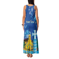 Personalized Estonian Restoration of Independence Family Matching Tank Maxi Dress and Hawaiian Shirt Freedom Square Tallinn Capital