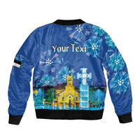 Personalized Estonian Restoration of Independence Sleeve Zip Bomber Jacket Freedom Square Tallinn Capital