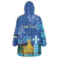 Personalized Estonian Restoration of Independence Wearable Blanket Hoodie Freedom Square Tallinn Capital