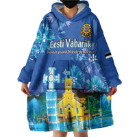 Personalized Estonian Restoration of Independence Wearable Blanket Hoodie Freedom Square Tallinn Capital