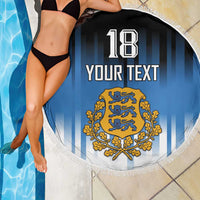 Custom Estonia Football Beach Blanket Come On Kalevipojad