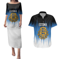 Custom Estonia Football Couples Matching Puletasi and Hawaiian Shirt Come On Kalevipojad