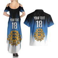Custom Estonia Football Couples Matching Summer Maxi Dress and Hawaiian Shirt Come On Kalevipojad