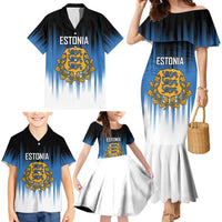 Custom Estonia Football Family Matching Mermaid Dress and Hawaiian Shirt Come On Kalevipojad