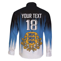 Custom Estonia Football Family Matching Off The Shoulder Long Sleeve Dress and Hawaiian Shirt Come On Kalevipojad