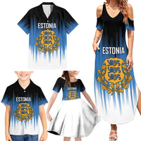Custom Estonia Football Family Matching Summer Maxi Dress and Hawaiian Shirt Come On Kalevipojad