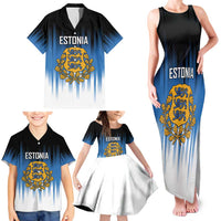 Custom Estonia Football Family Matching Tank Maxi Dress and Hawaiian Shirt Come On Kalevipojad