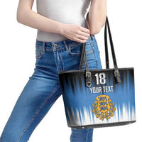 Custom Estonia Football Leather Tote Bag Come On Kalevipojad