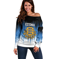 Custom Estonia Football Off Shoulder Sweater Come On Kalevipojad
