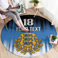 Custom Estonia Football Round Carpet Come On Kalevipojad