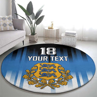 Custom Estonia Football Round Carpet Come On Kalevipojad