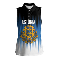 Custom Estonia Football Women Sleeveless Polo Shirt Come On Kalevipojad