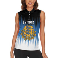 Custom Estonia Football Women Sleeveless Polo Shirt Come On Kalevipojad