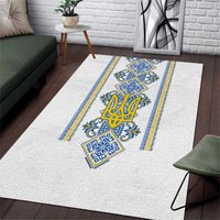Vyshyvanka Day Area Rug Ukrainian Folk Traditions Pattern White Version