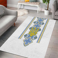 Vyshyvanka Day Area Rug Ukrainian Folk Traditions Pattern White Version