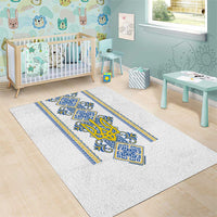 Vyshyvanka Day Area Rug Ukrainian Folk Traditions Pattern White Version