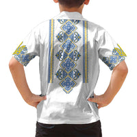 Vyshyvanka Day Family Matching Summer Maxi Dress and Hawaiian Shirt Ukrainian Folk Traditions Pattern White Version