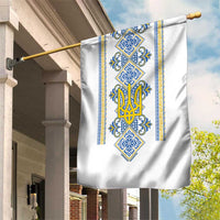 Vyshyvanka Day Garden Flag Ukrainian Folk Traditions Pattern White Version
