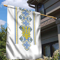 Vyshyvanka Day Garden Flag Ukrainian Folk Traditions Pattern White Version