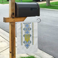 Vyshyvanka Day Garden Flag Ukrainian Folk Traditions Pattern White Version