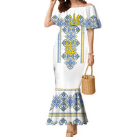 Vyshyvanka Day Mermaid Dress Ukrainian Folk Traditions Pattern White Version