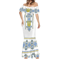 Vyshyvanka Day Mermaid Dress Ukrainian Folk Traditions Pattern White Version