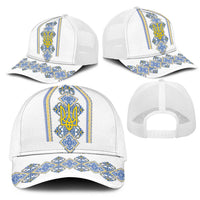 Vyshyvanka Day Mesh Trucker Cap Ukrainian Folk Traditions Pattern White Version