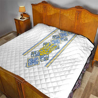 Vyshyvanka Day Quilt Ukrainian Folk Traditions Pattern White Version