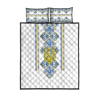Vyshyvanka Day Quilt Bed Set Ukrainian Folk Traditions Pattern White Version