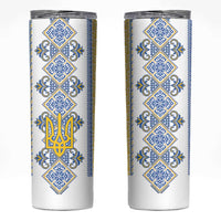 Vyshyvanka Day Skinny Tumbler Ukrainian Folk Traditions Pattern White Version