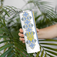 Vyshyvanka Day Skinny Tumbler Ukrainian Folk Traditions Pattern White Version