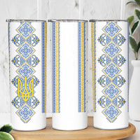 Vyshyvanka Day Skinny Tumbler Ukrainian Folk Traditions Pattern White Version