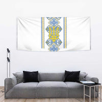 Vyshyvanka Day Tapestry Ukrainian Folk Traditions Pattern White Version