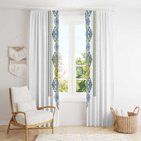 Vyshyvanka Day Window Curtain Ukrainian Folk Traditions Pattern White Version