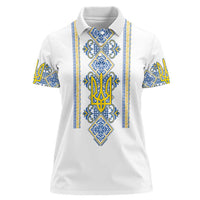 Vyshyvanka Day Women Polo Shirt Ukrainian Folk Traditions Pattern White Version
