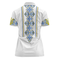 Vyshyvanka Day Women Polo Shirt Ukrainian Folk Traditions Pattern White Version