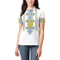 Vyshyvanka Day Women Polo Shirt Ukrainian Folk Traditions Pattern White Version