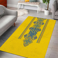 Vyshyvanka Day Area Rug Ukrainian Folk Traditions Pattern Yellow Version