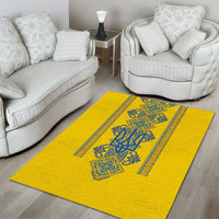 Vyshyvanka Day Area Rug Ukrainian Folk Traditions Pattern Yellow Version