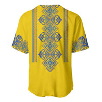Vyshyvanka Day Baseball Jersey Ukrainian Folk Traditions Pattern Yellow Version